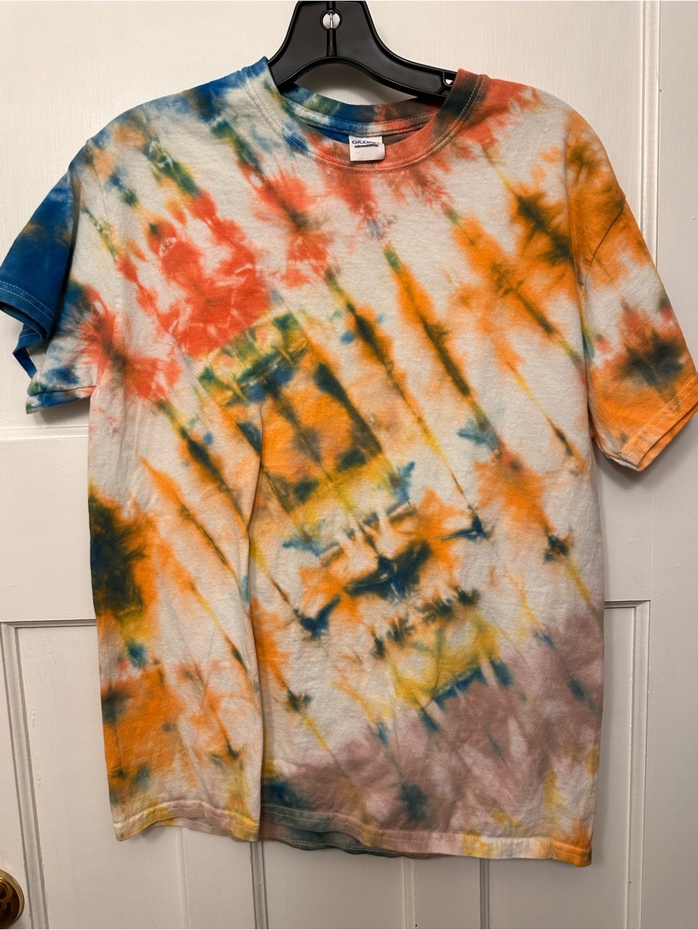 ⭐️ Gildan Mens Med Tie-Dye Short Sleeve T-Shirt - Multicolor
